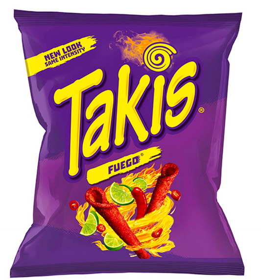 Takis Fuego Hot Chili & Lime Rolled Tortilla Chips - 4 Ounce Bag