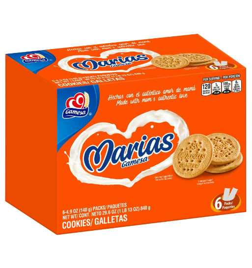 Gamesa Marias Cookies, 4.9 oz 6 Count Per Pack