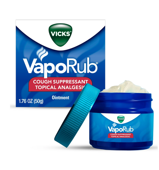 Vicks Vapo Rub Topical Chest Rub and Analgesic Ointment, Cough Medicine for Cough Relief, 1.76 oz