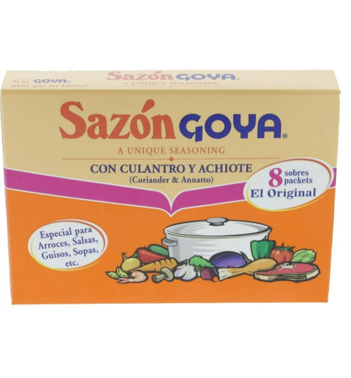 (8 pack) Goya Coriander & Annatto Seasoning - Sazon Culantro y Achiote