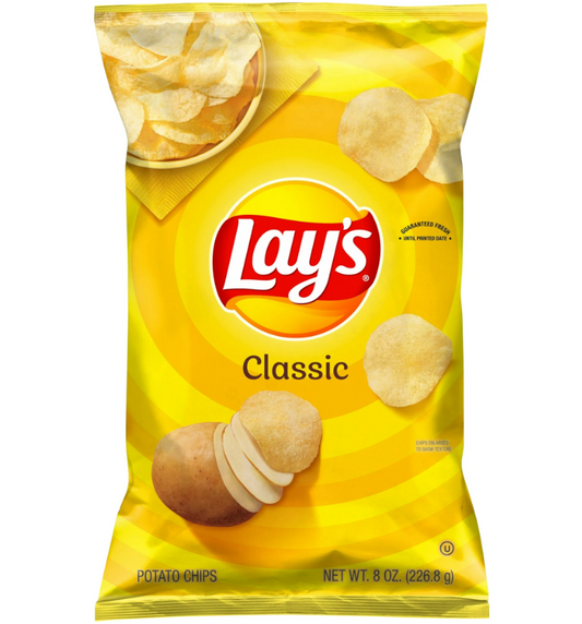 Lay's Classic Potato Chips, 8 oz Bag