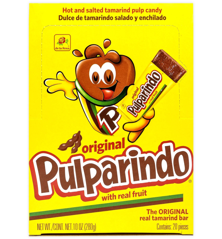 De La Rosa Pulparindo Tamarind Candy, Original Hot and Salted Mexican Candy, 20 Count