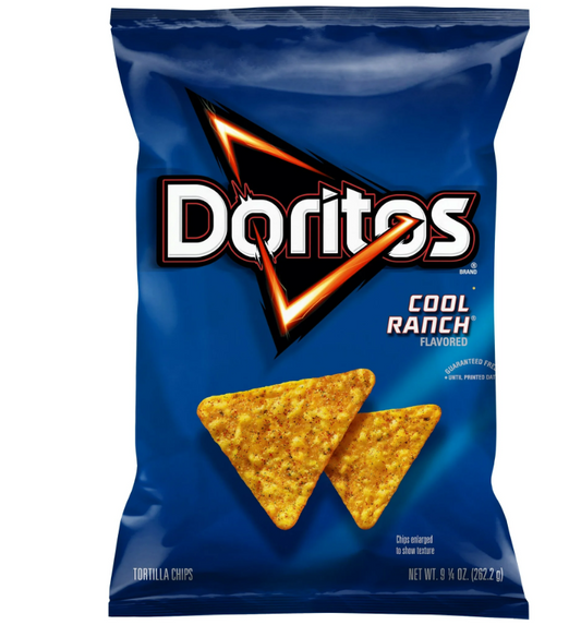 Doritos Tortilla Chips Cool Ranch Flavor Snack Chips, 9.25 oz Bag