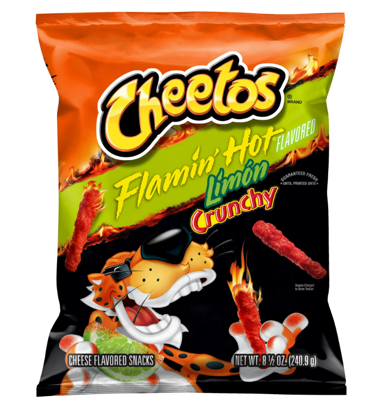 Cheetos, Crunchy Flamin' Hot Limon, Cheese Flavored Snacks, 8.5 Ounce Bag (Packaging May Vary)