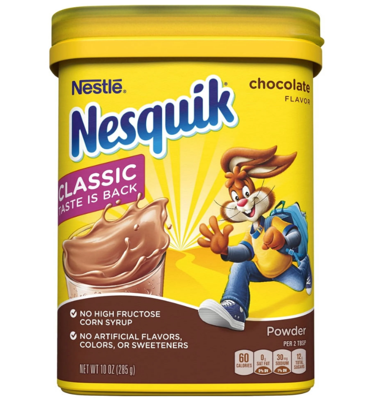 Nestle Nesquik Chocolate Flavor Powder Drink Mix, 10 oz, Can