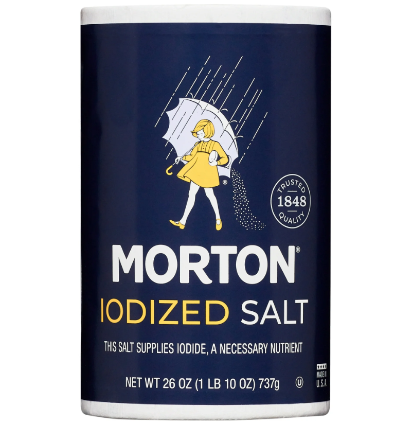 Morton Iodized Table Salt, All-Purpose Iodized Salt for Cooking, Seasoning, and Baking, 26 OZ Canister