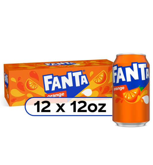 Fanta Orange Fruit Soda Pop, 12 fl oz, 12 Pack Cans