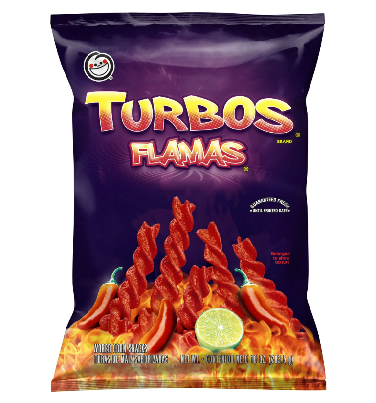 Sabritas Turbos Flamas Flavored Corn Snacks, 10 oz Bag