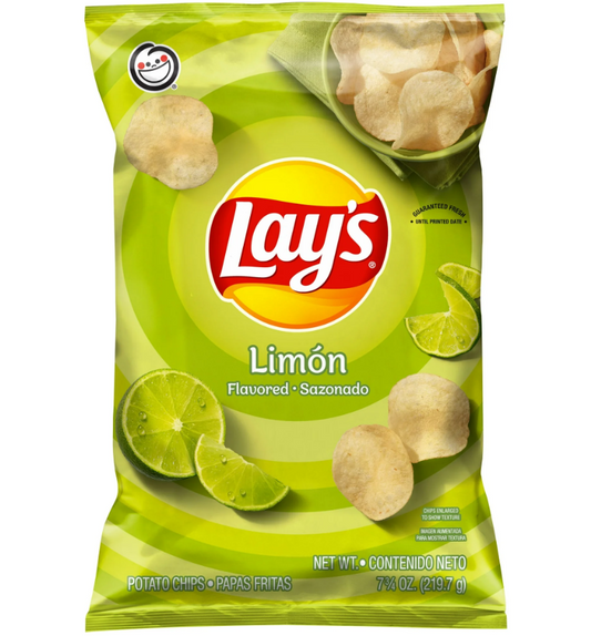 Lay's Potato Chips, Limon Flavor, 7.75 oz Bag